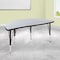 Flash Furniture Half Round 24 W, 47.5 L, 25.25 H, Chrome, Laminate, Particleboard, Steel, Grey XU-A48-HCIRC-GY-T-P-GG - alternate 1